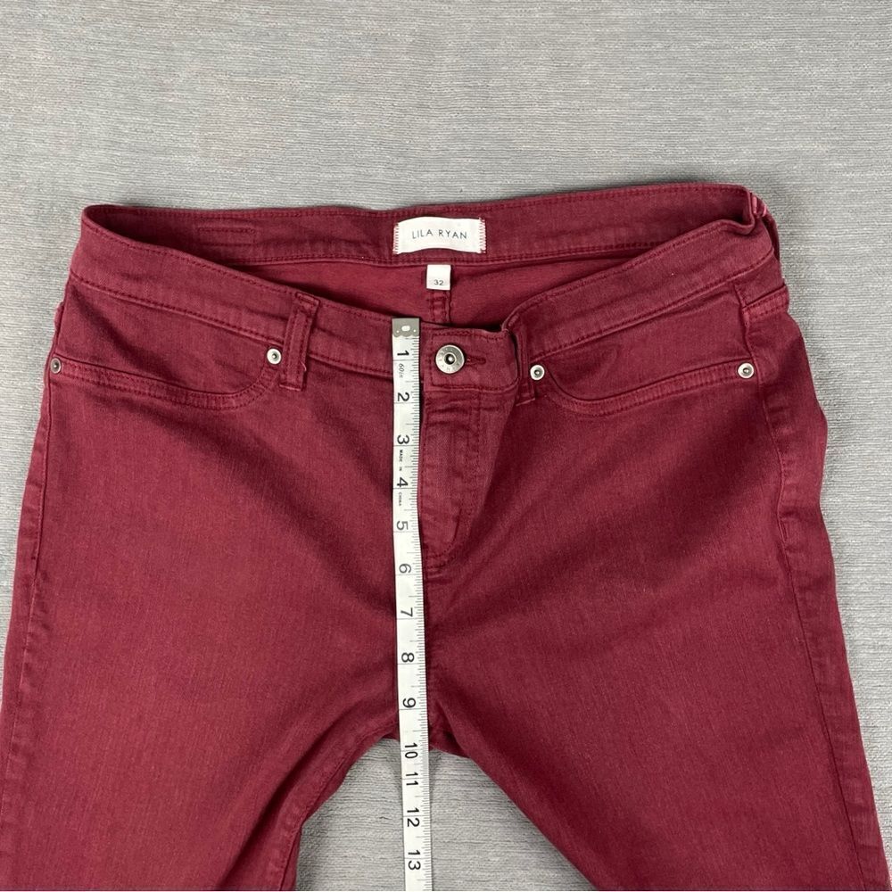 LILA RYAN Maroon Tuscany Skinny Stretch Jeans Women’s Size 32 - Picture 8 of 10